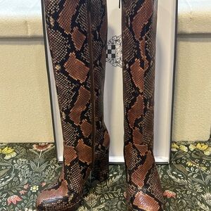 Vince Camuto Jestinal Snakeskin Pattern Knee-High Boots